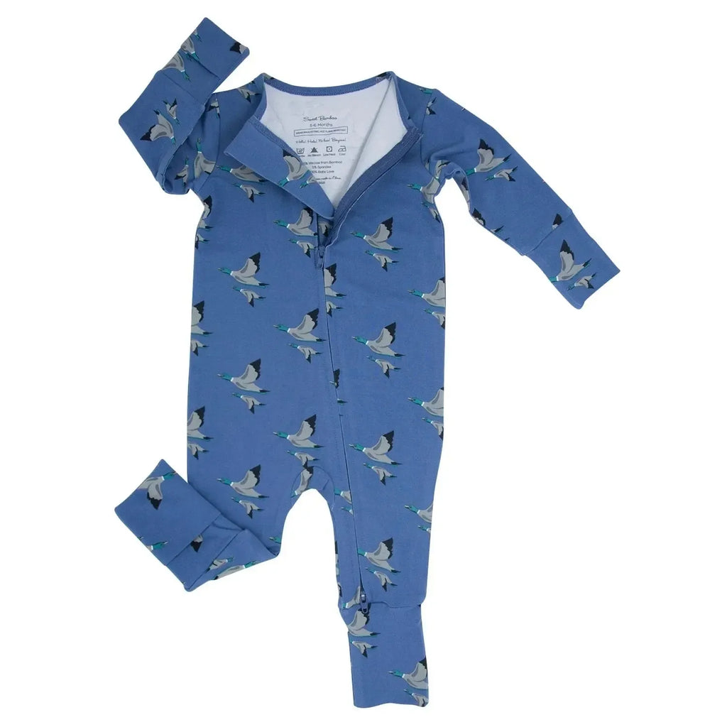 Sweet Bamboo - Convertible Two Way Zipper Romper - Elmer Fudd-Footies + Rompers (Basic)-Newborn-Posh Baby