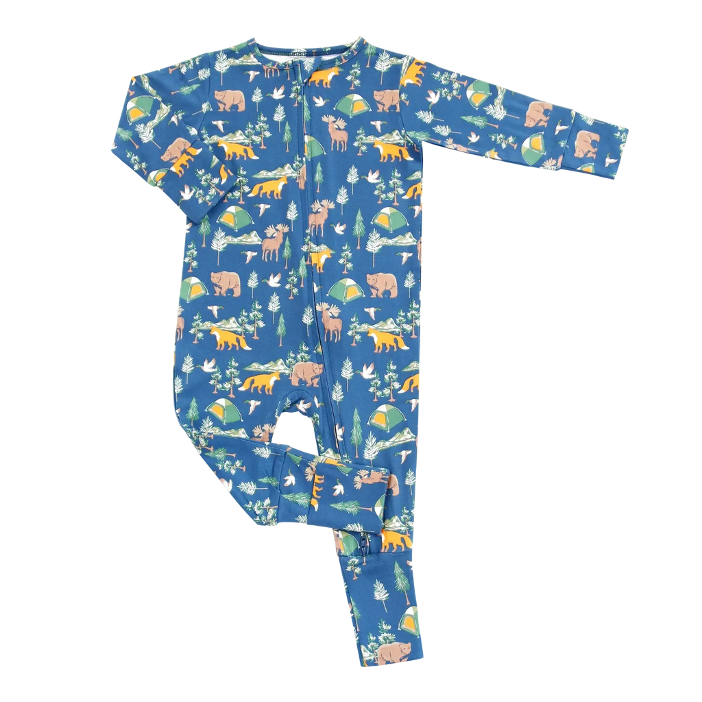 Sweet Bamboo - Convertible Two Way Zipper Romper - True Grit-Footies + Rompers (Basic)-Newborn-Posh Baby