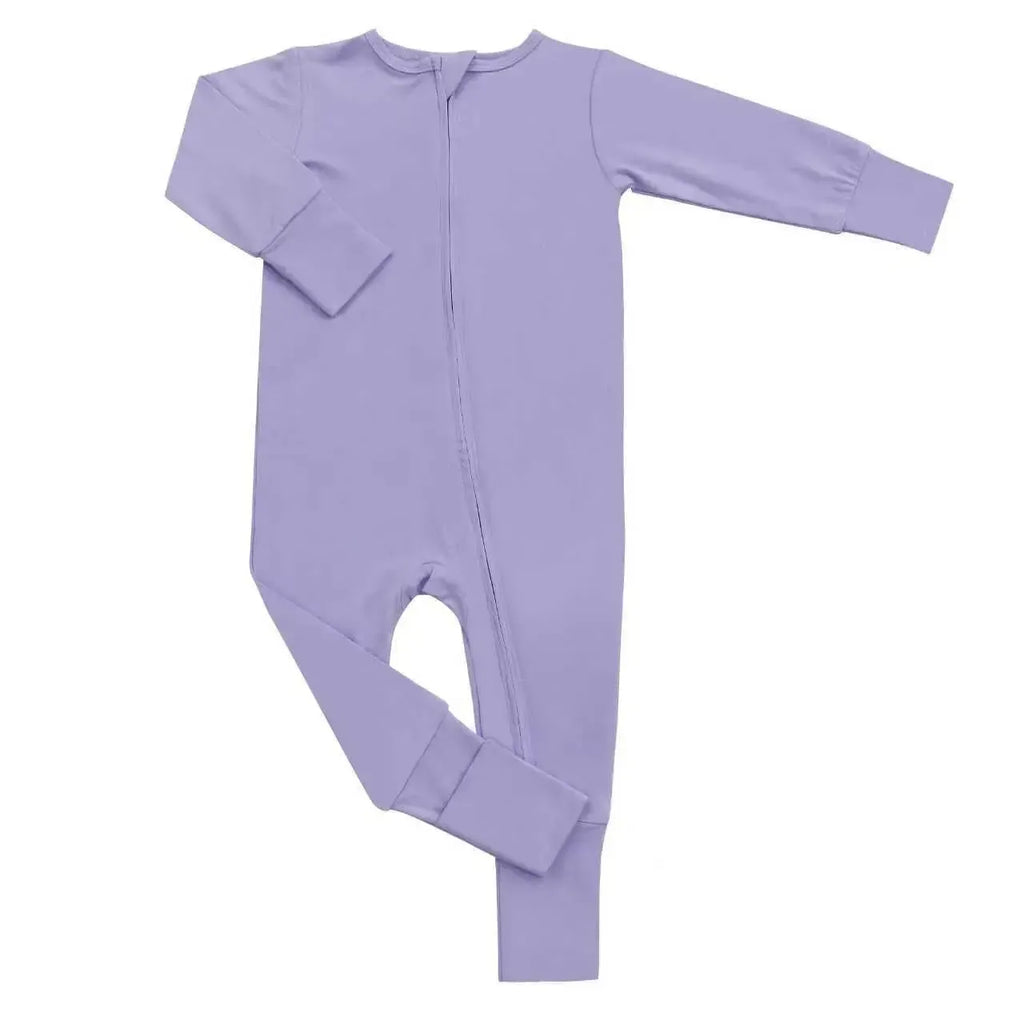 Sweet Bamboo - Convertible Two Way Zipper Romper - Violets Are Violet-Footies + Rompers (Basic)-Newborn-Posh Baby