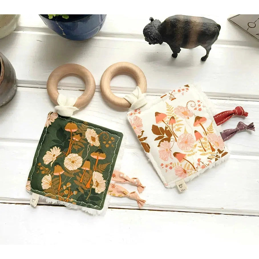 The Bird + Elephant - Handmade Soft Sensory Crinkle Toy - Woodland Forest-Plush Rattles + Teething Toys-Olive-Posh Baby