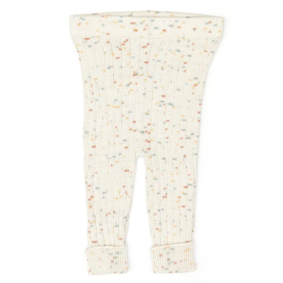 Tun Tun (Peru) - Pima Cotton Knit Legging - Natural Confetti-Bottoms-3-6M-Posh Baby