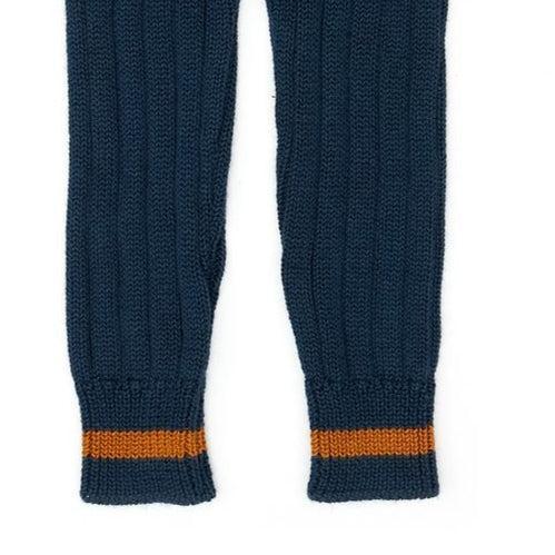 Tun Tun (Peru) - Pima Cotton Logan Pant - Navy + Natural-Bottoms-3-6M-Posh Baby