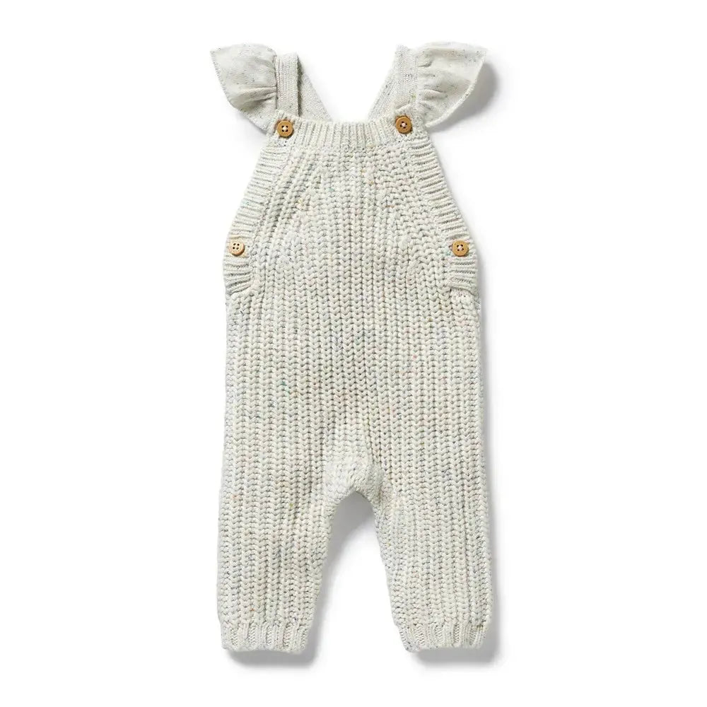 Wilson + Frenchy - Organic Knitted Ruffle Overalls - Hundreds & Thousands-Overalls-0-3M-Posh Baby