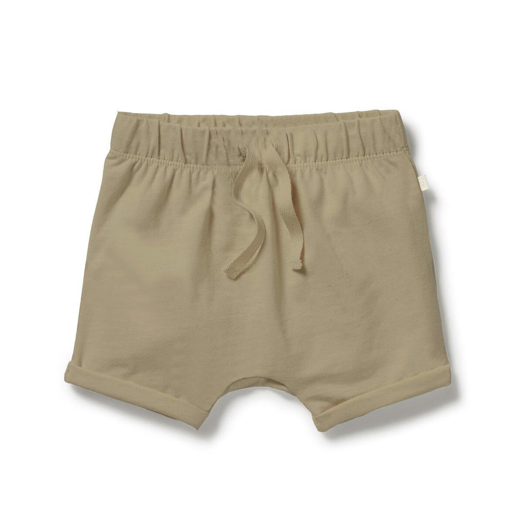 Wilson + Frenchy - Organic Tie Front Shorts - Driftwood-Bottoms-3-6M-Posh Baby