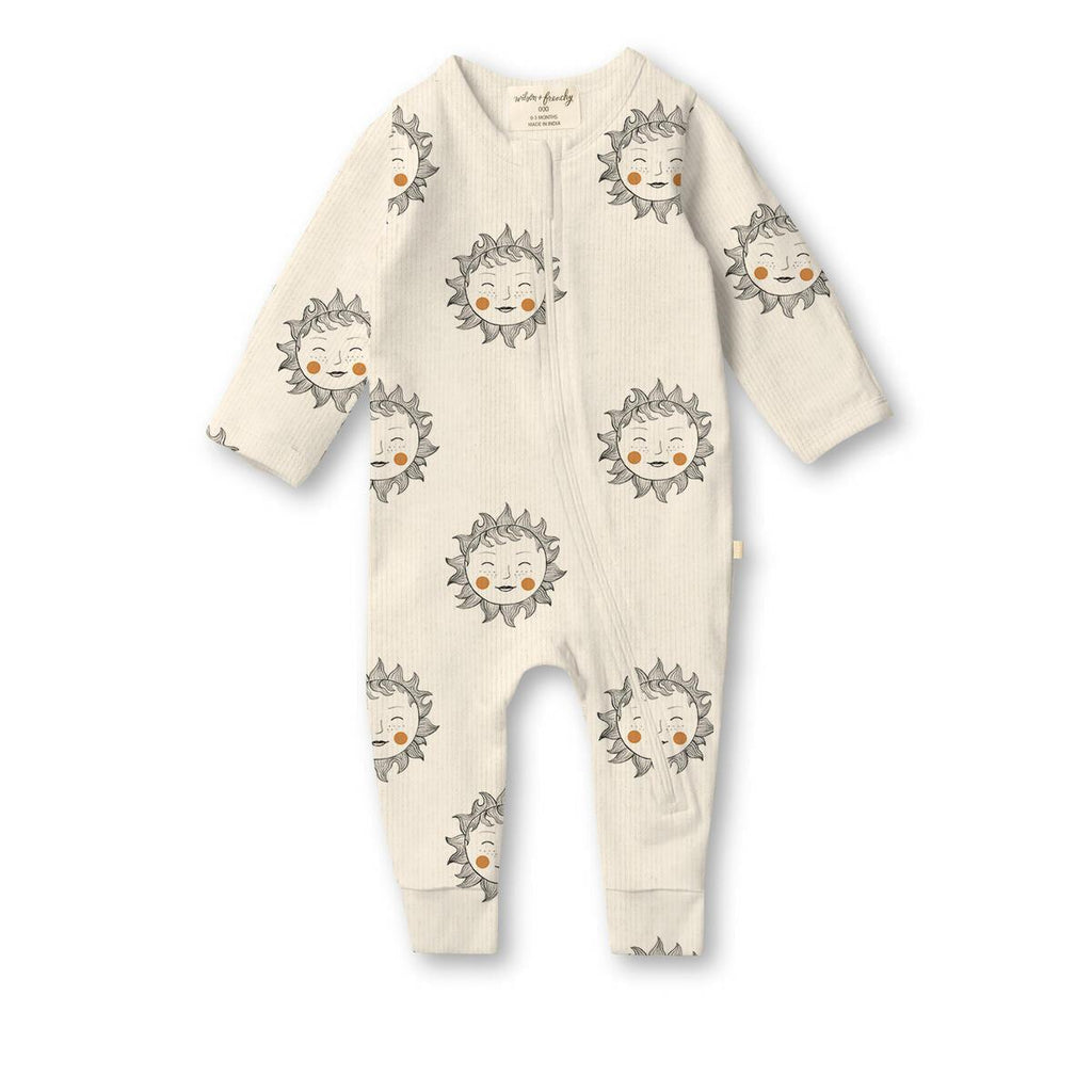 Wilson + Frenchy - Organic Zipsuit with Feet - Shine On Me-Footies + Rompers (Basic)-Newborn-Posh Baby